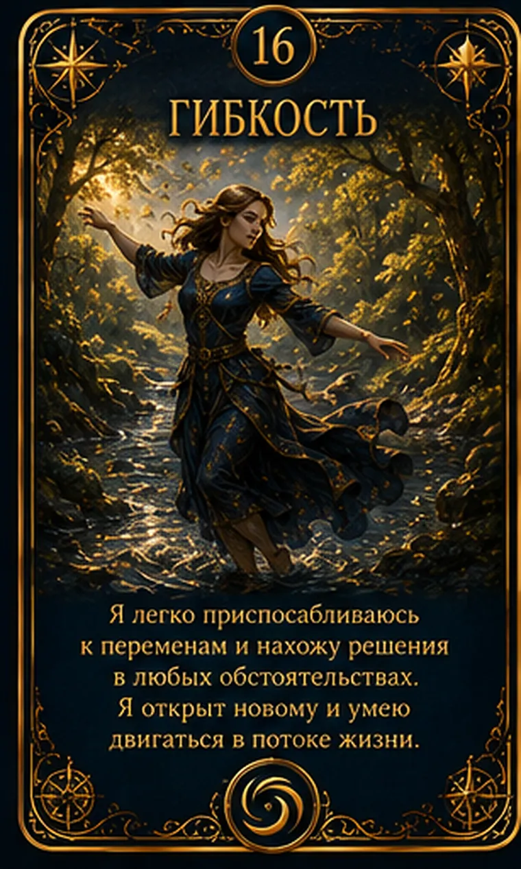 Карта ценности «Гибкость»: модульный мост мягко перестраивается под новый путь человека; пиктограмма кластера «Свобода и самостоятельность»