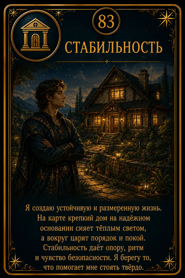 Карта ценности «Стабильность»